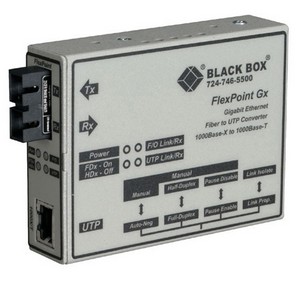 Black Box FlexPoint Gigabit UTP to Fiber Media Converter LMC1003AR3