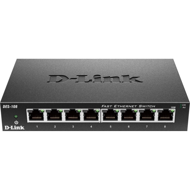 D-Link Desktop Unmanaged Ethernet Switch DES-108