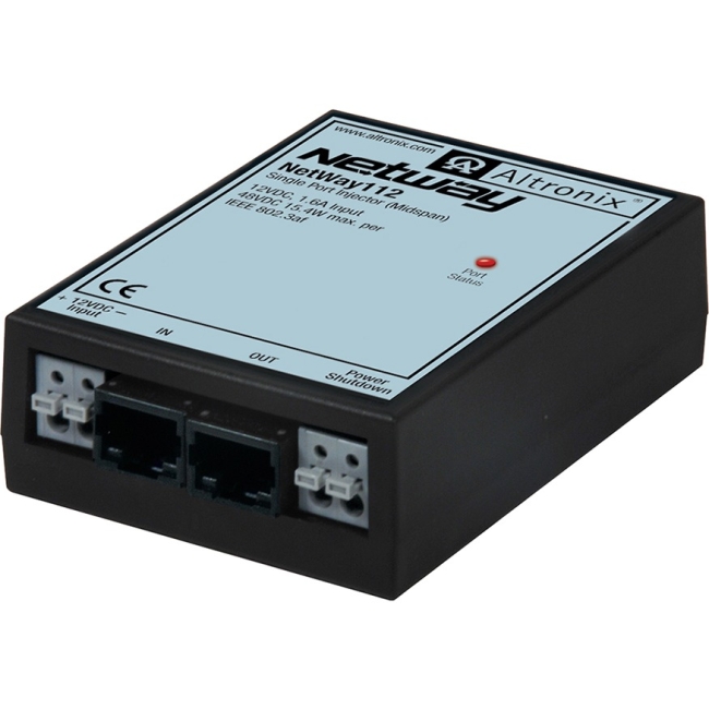 Altronix Single Port PoE Injector for Standard Network Infrastructure NetWay112