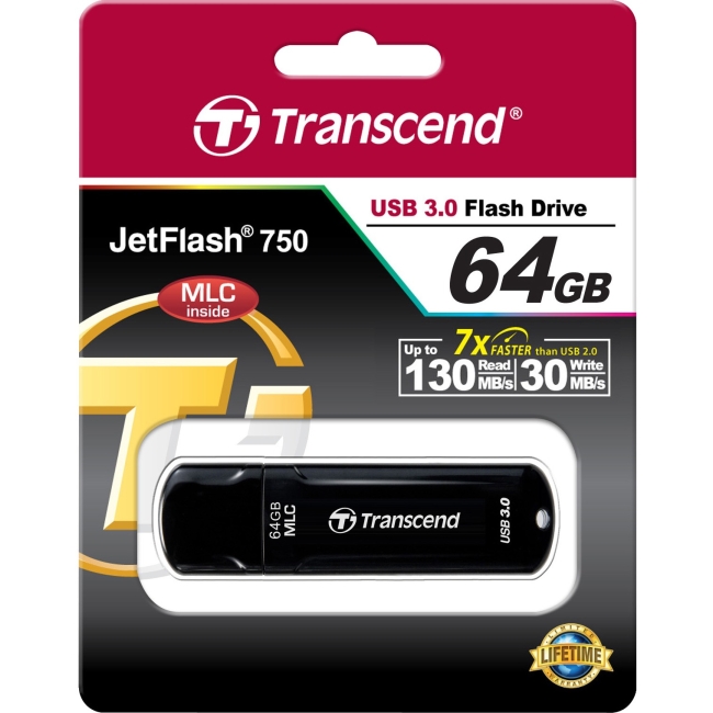 Transcend 64GB JetFlash 750 USB 3.0 Flash Drive TS64GJF750K