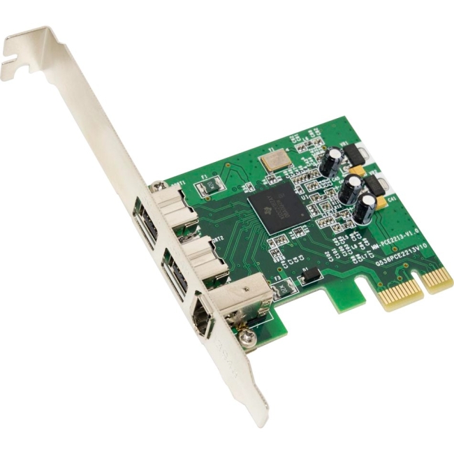 SYBA Multimedia Combo 2x 1394b + 1x 1394a Firewire Ports PCI-Express Controller Card, TI Chipset SY-PEX30016