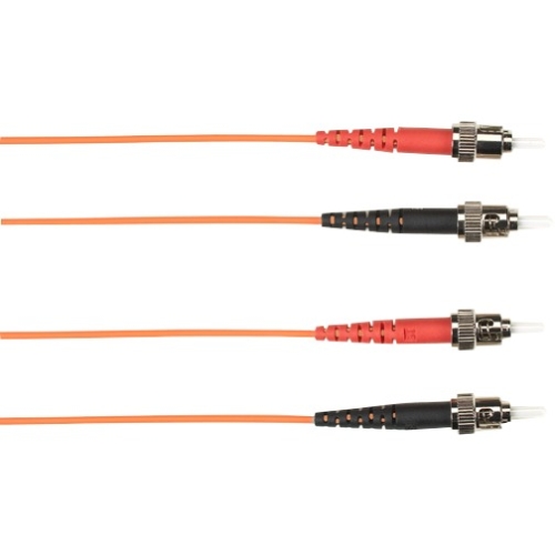 Black Box 3-m, ST-ST, 62.5-Micron, Multimode, PVC, Orange Fiber Optic Cable FOCMR62-003M-STST-OR