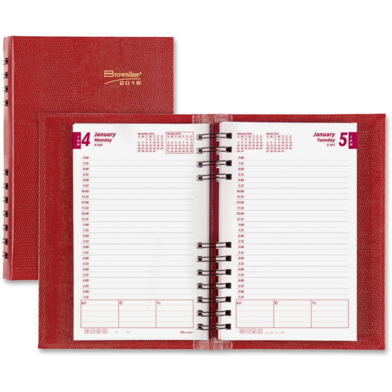 Brownline Blueline Brownline Coilpro Daily Appointment Planner CB634C-RED REDCB634CRED