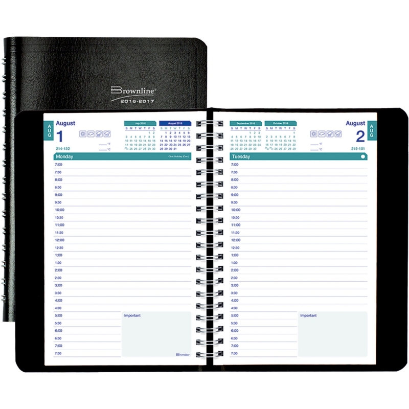 Brownline Daily Academic Appointment Book CA201BLK REDCA201BLK