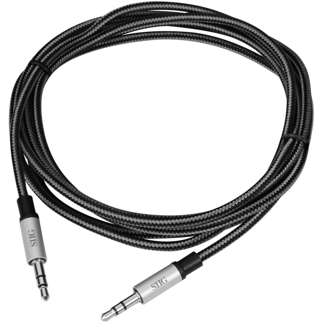 SIIG Woven Fabric Braided 3.5mm Stereo Aux Cable (M/M) - 2M CB-AU0A12-S1