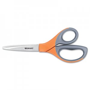 Westcott Elite Series Stainless Steel Shears, 8" Long, 3.5" Cut Length, Orange Straight Handle ACM41318 41318