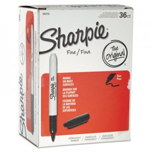 Sharpie Fine Tip Permanent Marker, Black, 36/Pack SAN1884739 1884739