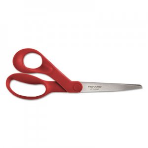 Fiskars Our Finest Left-Hand Scissors, 8" Long, 3.3" Cut Length, Red Offset Handle FSK1945001001 194500-1008