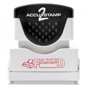 ACCUSTAMP2 Pre-Inked Shutter Stamp with Microban, Red, FAXED, 1 5/8 x 1/2 COS035583 035583