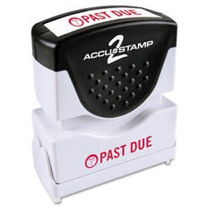 ACCUSTAMP2 Pre-Inked Shutter Stamp with Microban, Red, PAST DUE, 1 5/8 x 1/2 COS035571 035571