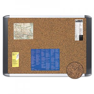 MasterVision Tech Cork Board, 36x48, Silver/Black Frame BVCMVI050501 560375093354