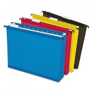 Pendaflex SureHook Hanging Pocket File, Letter Size, 1/5-Cut Tab, Assorted, 4/Pack PFX09213 09213