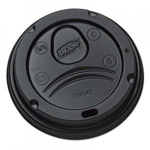 Dixie Drink-Thru Lids for 10-20 oz Cups, Plastic, Black DXED9542B D9542B