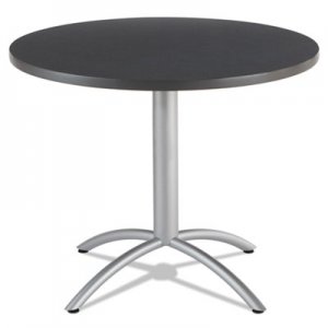 Iceberg CafAWorks Table, 36 dia x 30h, Graphite Granite/Silver ICE65628 65628