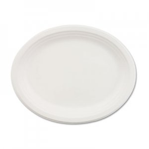 Chinet Classic Paper Dinnerware, Oval Platter, 9 3/4 x 12 1/2, White, 500/Carton HUH21257CT 21257