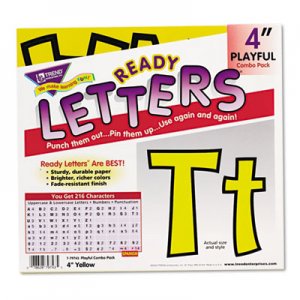 TREND Ready Letters Playful Combo Set, Yellow, 4"h, 216/Set TEPT79743 T79743