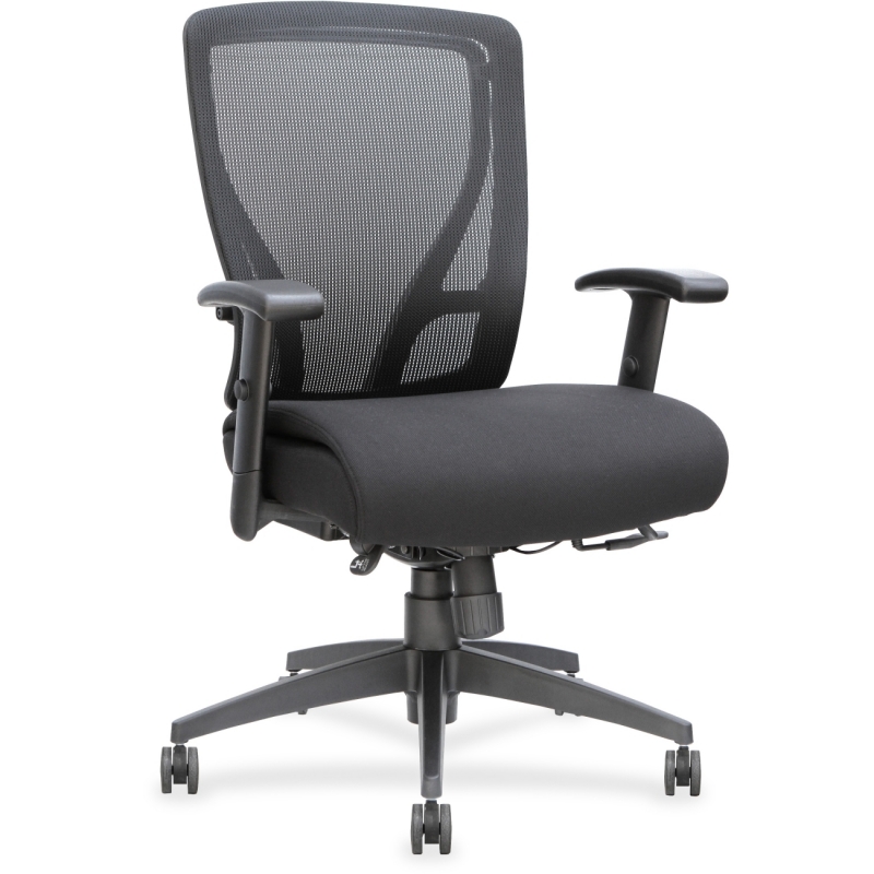 Lorell Fabric Seat Mesh Mid-back Chair 40204 LLR40204