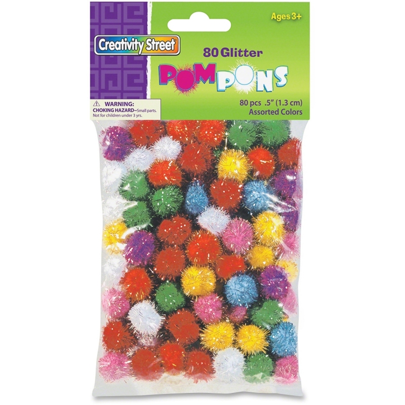 ChenilleKraft 1/2" Glitter PomPons 811601 CKC811601