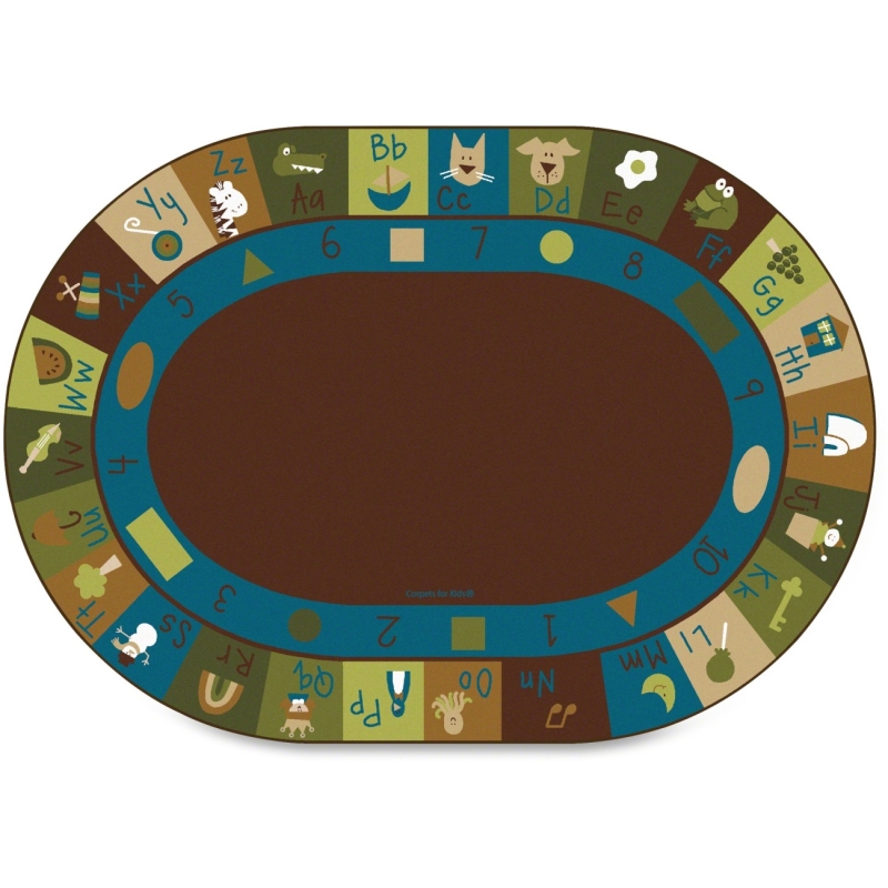 Carpets for Kids Learning Blocks Nature Oval Rug 37708 CPT37708