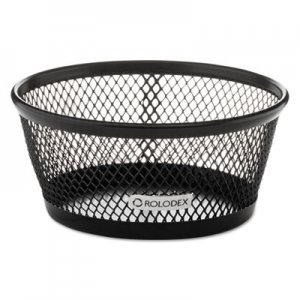 Rolodex Jumbo Nestable Paper Clip Dish, Wire Mesh, 4 3/8" Diameter x 2" , Black ROL62562 62562