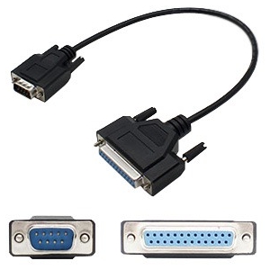 AddOn 1ft DB-25 Female to DB-9 Male Adapter Cable DB25F2DB9M1