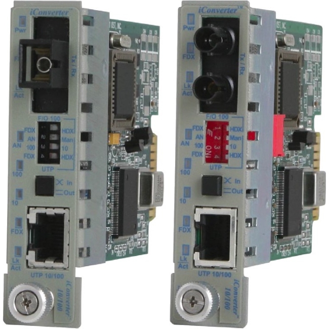 Omnitron 10BASE-T or 100BASE-TX to Fast Ethernet Managed Media Converter 8391-1-W 8391-1-x