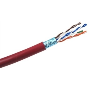 Weltron Cat 6 STP 550 MHz Solid Shielded Plenum CMP Cable - 1000 Feet T2404L6SHP-RD