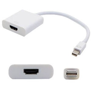 AddOn 5 pack of 8in Mini-DisplayPort Male to HDMI Female White Adapter Cable MDISPLAYPORT2HDMIW-5PK