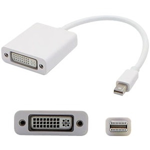 AddOn 5 pack of 8in Mini-DisplayPort Male to DVI-I (29 pin) Female White Adapter Cable MDISPLAYPORT2DVIW-5PK