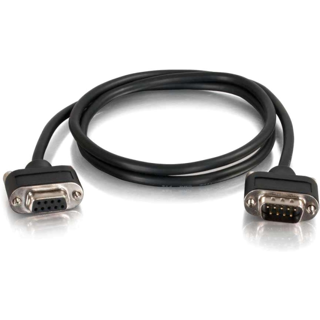 C2G 15ft Serial RS232 DB9 Cable with Low Profile Connectors M/F - In-Wall CMG-Rated 52160