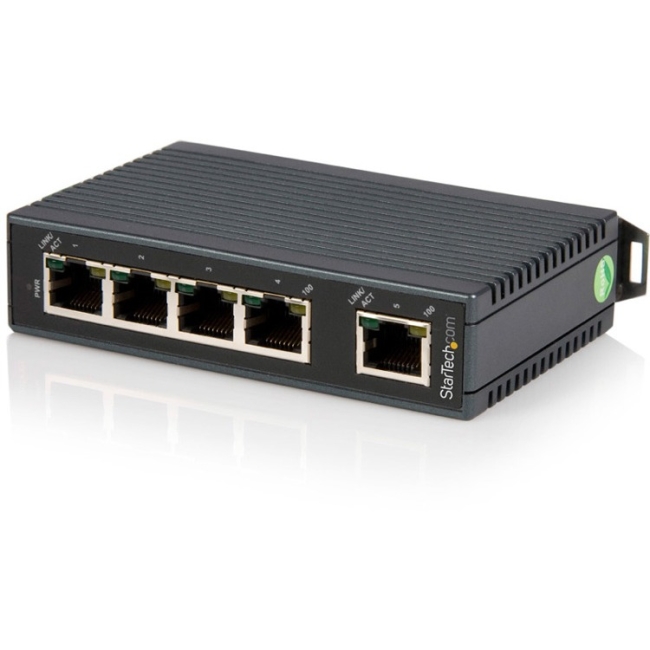 StarTech.com 5 Port Industrial Ethernet Switch - DIN Rail Mountable IES5102