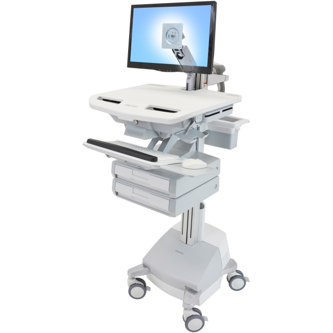 Ergotron StyleView Cart with LCD Arm, SLA Powered, 2 Drawers SV44-1221-1