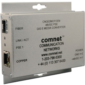 ComNet 10/100/1000 Mbps Ethernet 2 Port Media Converter + PoE CNGE2MCPOEM