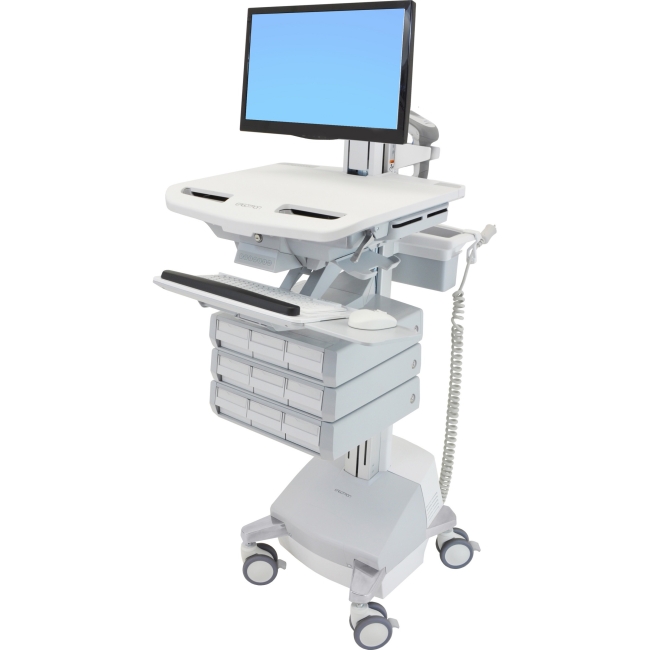 Ergotron StyleView Cart with LCD Pivot, SLA Powered, 9 Drawers SV44-1391-1