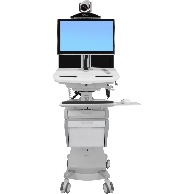 Ergotron StyleView Telemedicine Cart, Back-to-Back Monitor, Powered SV44-57T1-1