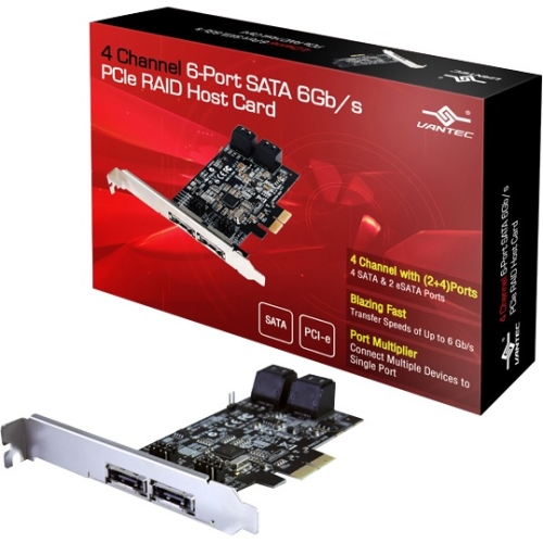 Vantec 4 Channel 6-Port SATA 6Gb/s PCIe RAID Host Card UGT-ST644R