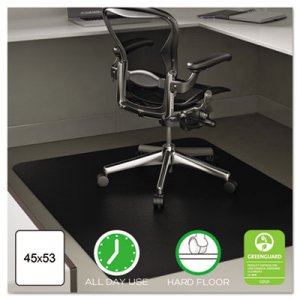 deflecto EconoMat All Day Use Chair Mat for Hard Floors, 45 x 53, Rectangular, Black DEFCM21242BLK CM21242BLK
