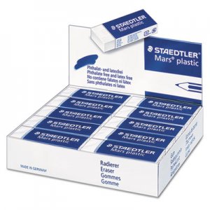 Staedtler Mars Eraser, Rectangular, Large, White, Vinyl, 20/Box STD52650 526 50