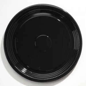 WNA Caterline Casuals Thermoformed Platters, 18" Diameter, Black, 25/Carton WNAA518PBL WNA A518PBL