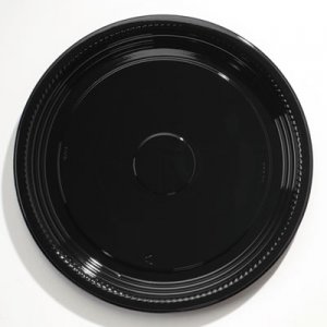 WNA Caterline Casuals Thermoformed Platters, 16" Diameter, Black, 25/Carton WNAA516PBL WNA A516PBL