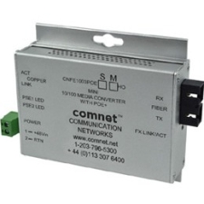 ComNet Commercial Grade 100Mbps Media Converter with 48V POE, Mini CWFE1003POESHO/M