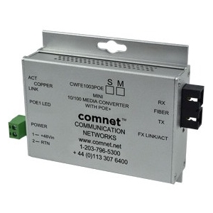 ComNet Commercial Grade 100Mbps Media Converter with 48V POE, Mini, "A" Unit CWFE1002APOESHO/M