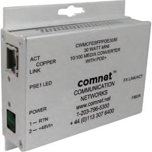 ComNet Commercial Grade 100Mbps Media Converter with 48V POE, Mini, SFP Required CWMCFESFPPOE30/M