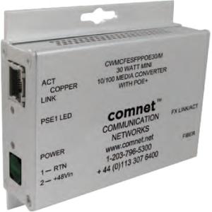 ComNet Commercial Grade 100Mbps Media Converter with 48V POE, Mini, SFP Required CWMCFESFPPOE60/M