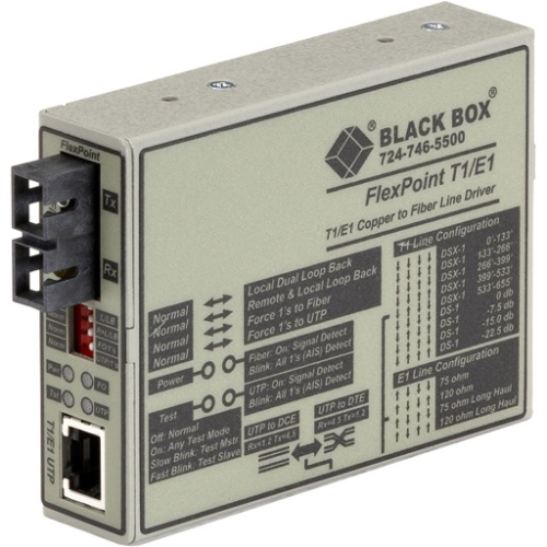 Black Box FlexPoint T1/E1 Transceiver/Media Converter MT663A-SSC
