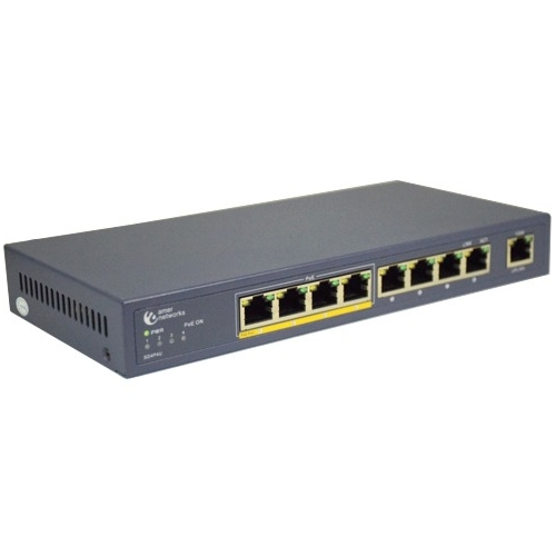 Amer 8+1 Port 10/100 Switch with 4 x PoE Ports and 5 x 10/100 SD4P4U