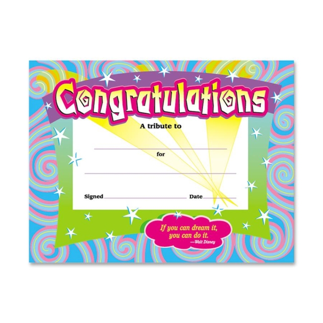 Trend Trend Certificate of Congratulation T2954 TEPT2954