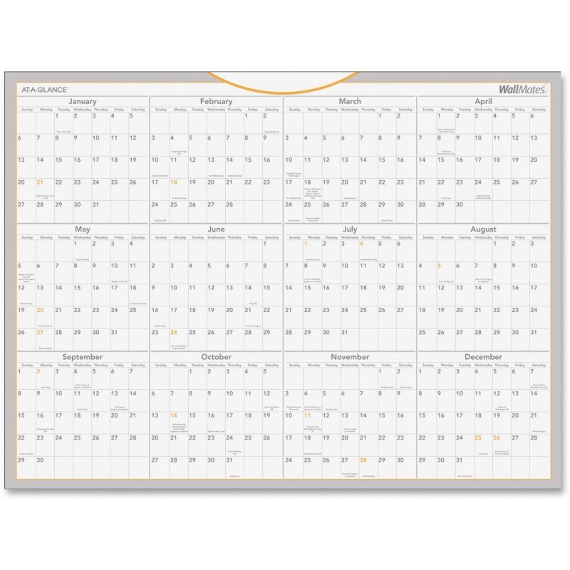 At-A-Glance At-A-Glance Wallmates Dry-Erase Yearly Wall Calendar AW506028 AAGAW506028