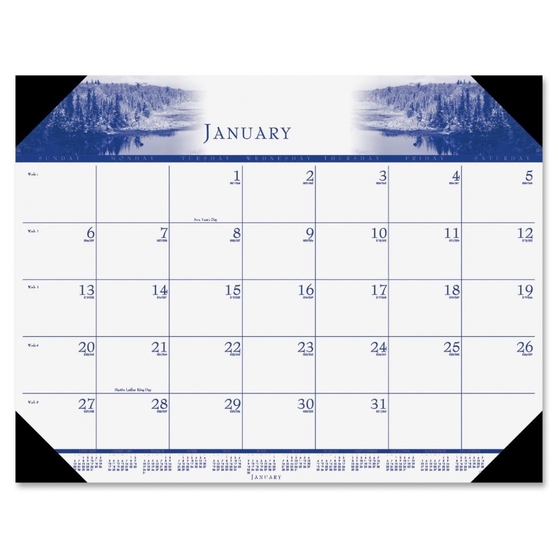 House of Doolittle One-Color Photo Desk Pad Calendar 140HD HOD140HD