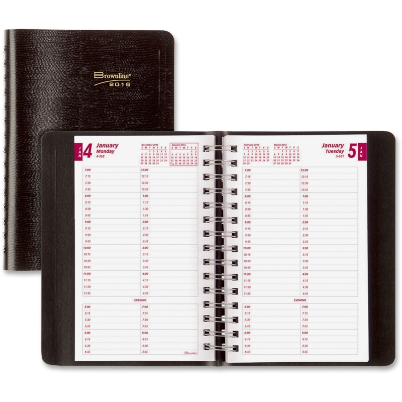 Brownline Brownline Daily Appointment Book CB800BLK REDCB800BLK